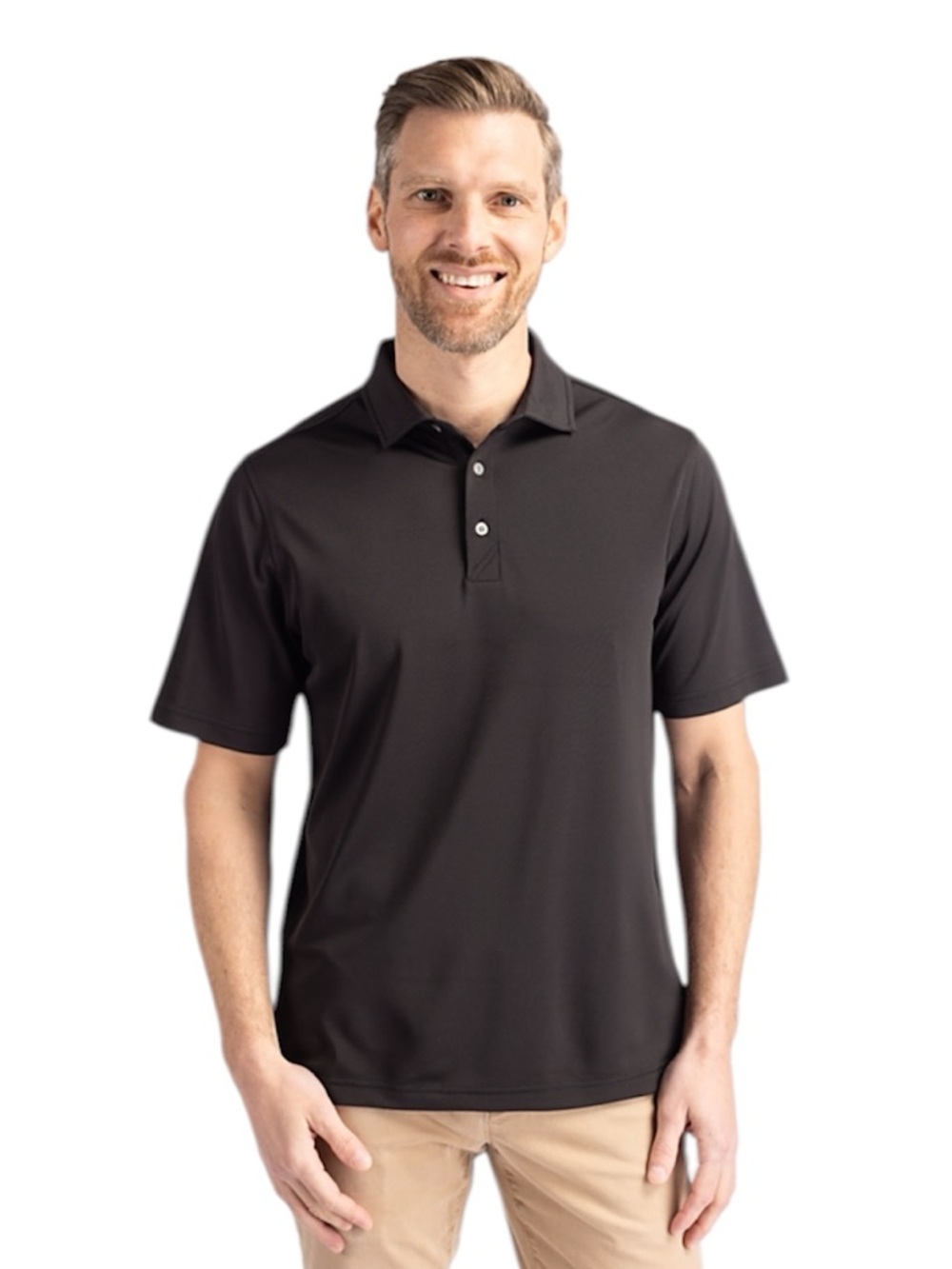 Cutter & Buck NWT Men’s Virtue Recycled Pique Polo Shirt in Black Size Large